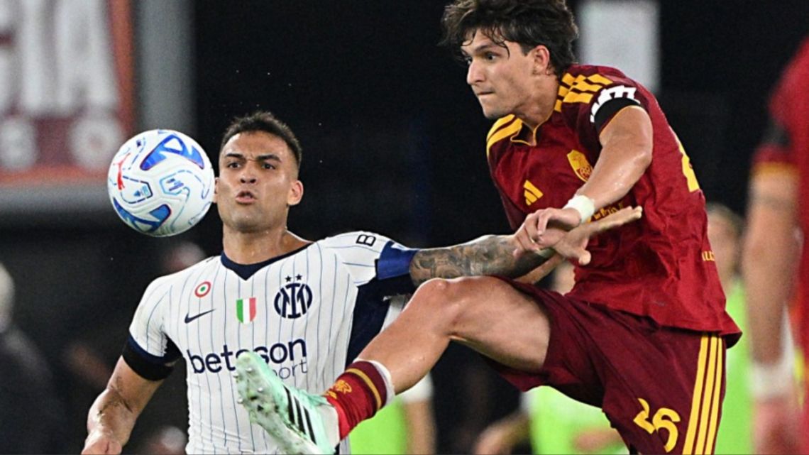 Lautaro Martínez marcó un doblete ante Roma antes de sumarse a la Selección